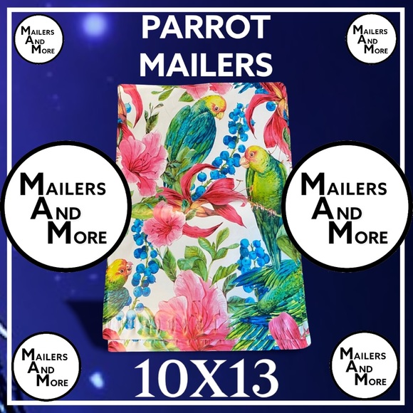 50 10X13 Poly Mailers Tropical Parrot Bird PRICE IS FIRM - Picture 4 of 10